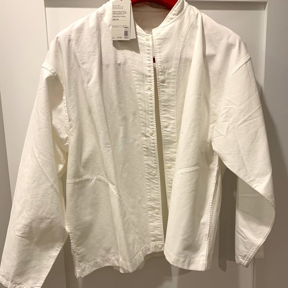 Muji Heavy Weight White Oxford Stand Collar Shirt